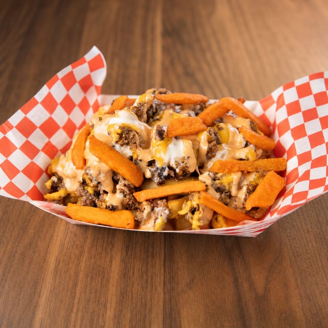 Loaded sweet potato fries.