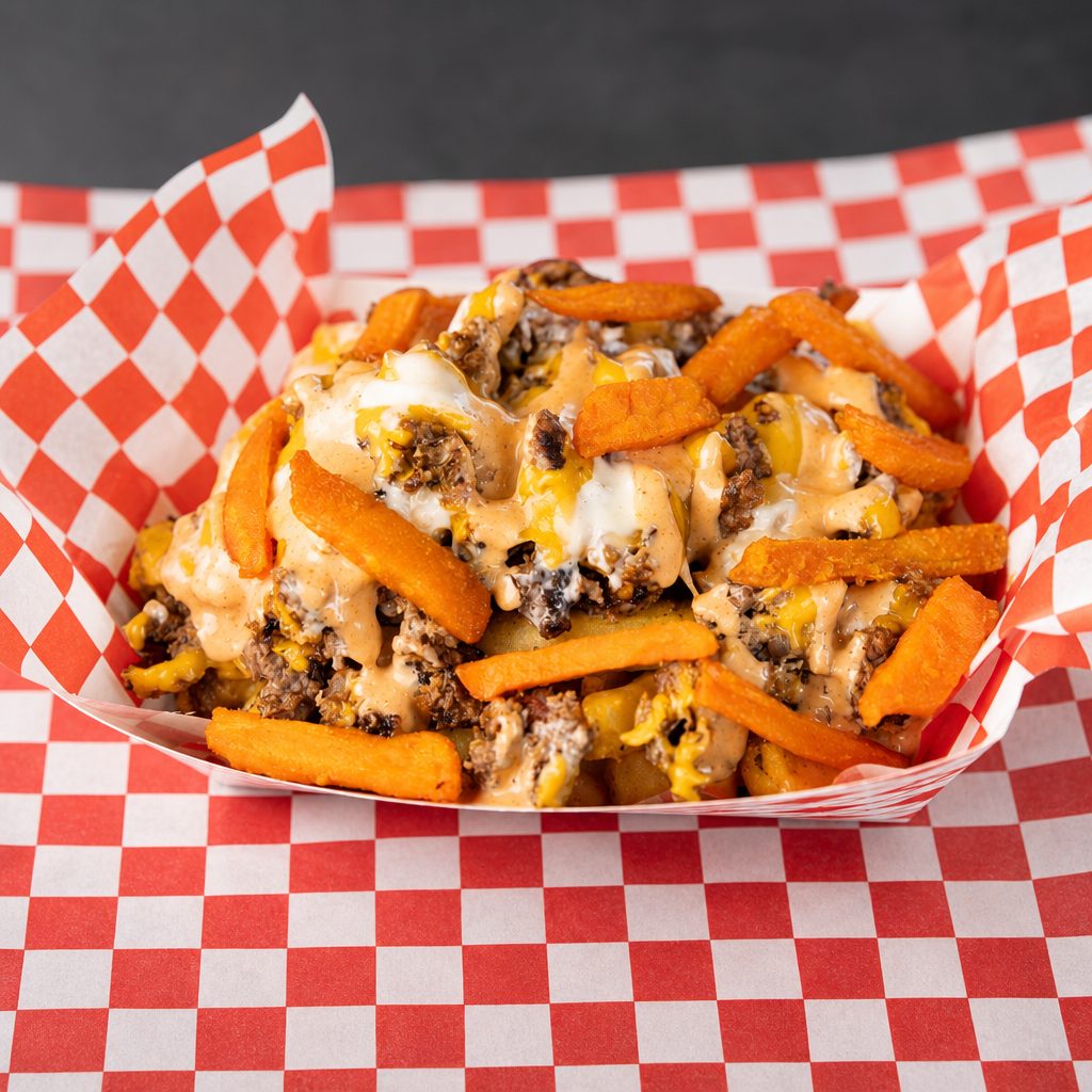 Loaded sweet potato fries.