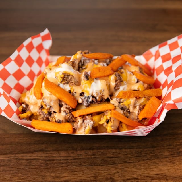 Loaded sweet potato fries.