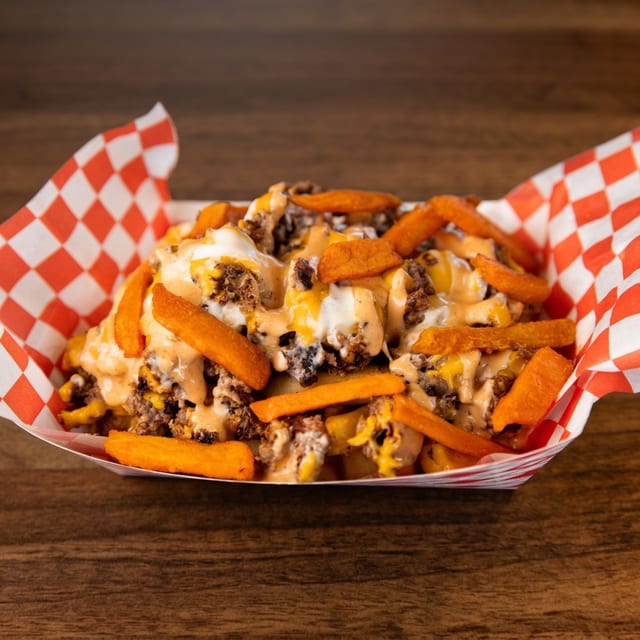 Loaded sweet potato fries.